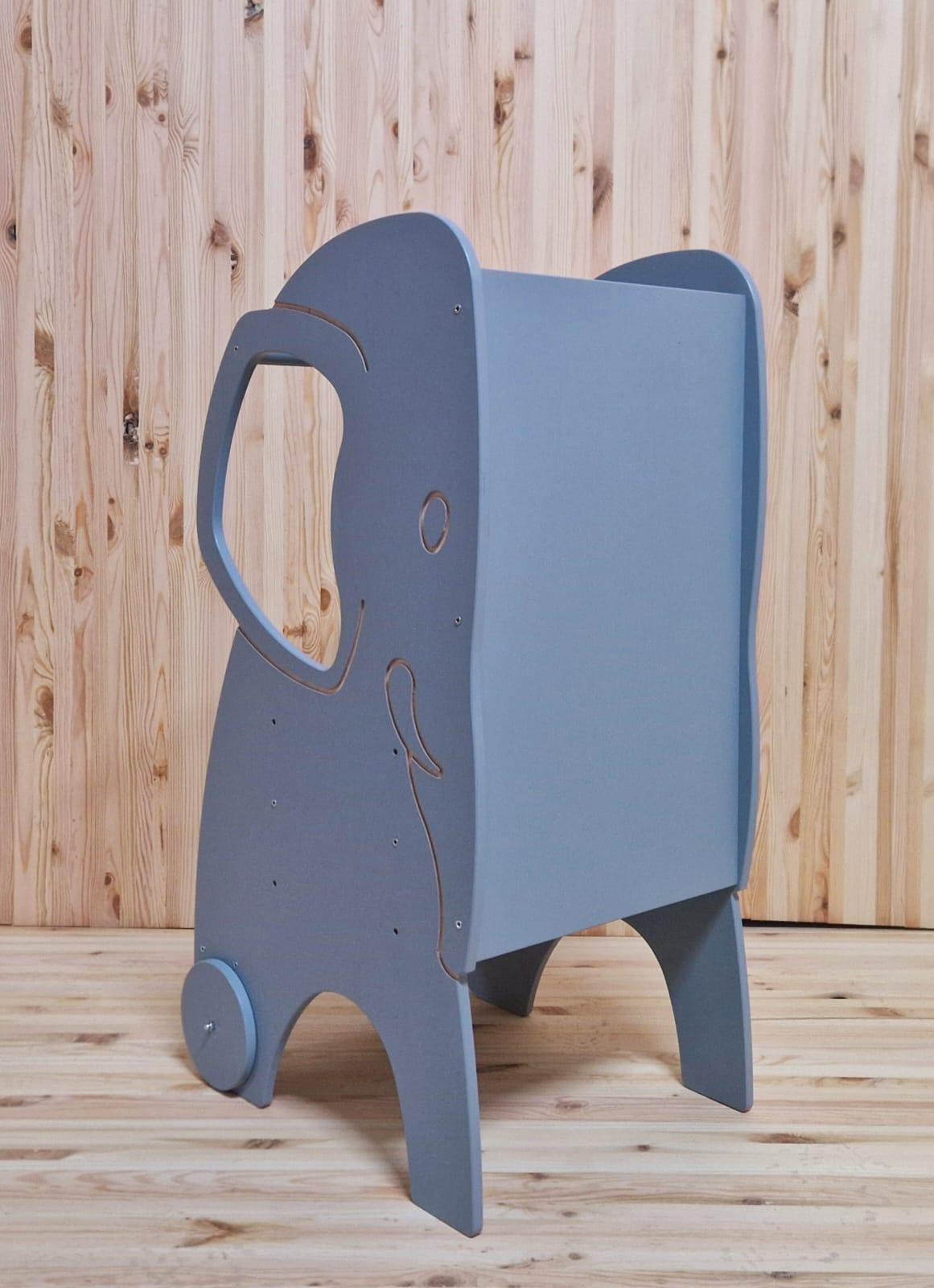 Lernturm Elefant in Blau oder Natur - Kletterling – einfach Kind sein