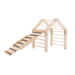 Transformer Kletterdreieck FULL MOON + 1 Rutsche | Natur | 30 Formen | 98 cm | Rutsche wählbar aus 6 Farben - Kletterling – einfach Kind sein