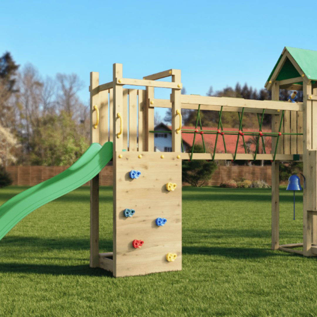 Spielturm GOO SPACE | Klettergerüst OUTDOOR | 3 Türme | 2 Brücken | Matschküche & mehr - Kletterling – einfach Kind sein