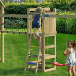 Spielturm GOO SPACE | Klettergerüst OUTDOOR | 3 Türme | 2 Brücken | Matschküche & mehr - Kletterling – einfach Kind sein