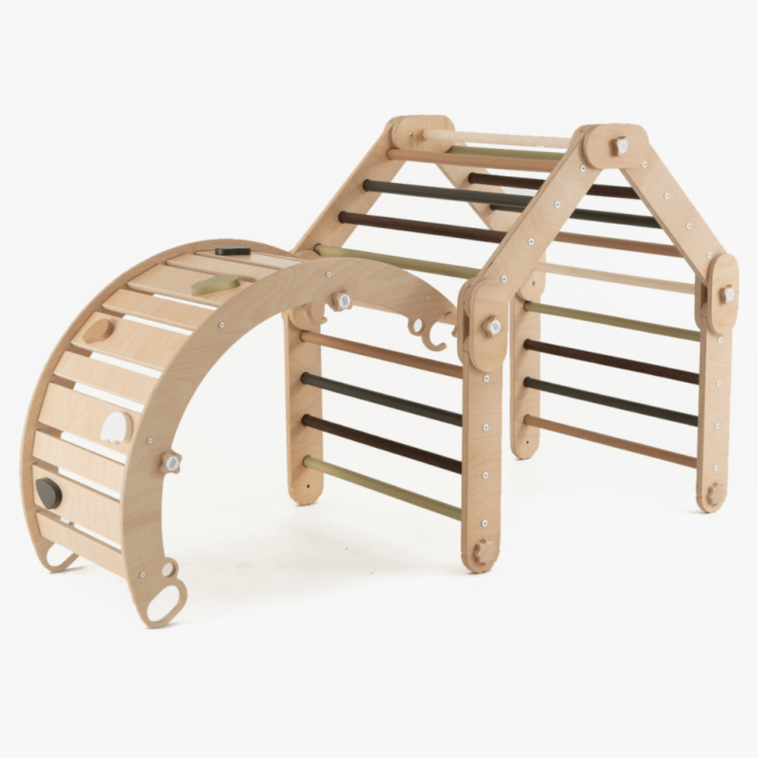 Kletterbogen MOON 3 in 1 | GRÜN | 42 x 98 x 47 cm | max. 50 kg | Sprossenwand geeignet - Kletterling – einfach Kind sein