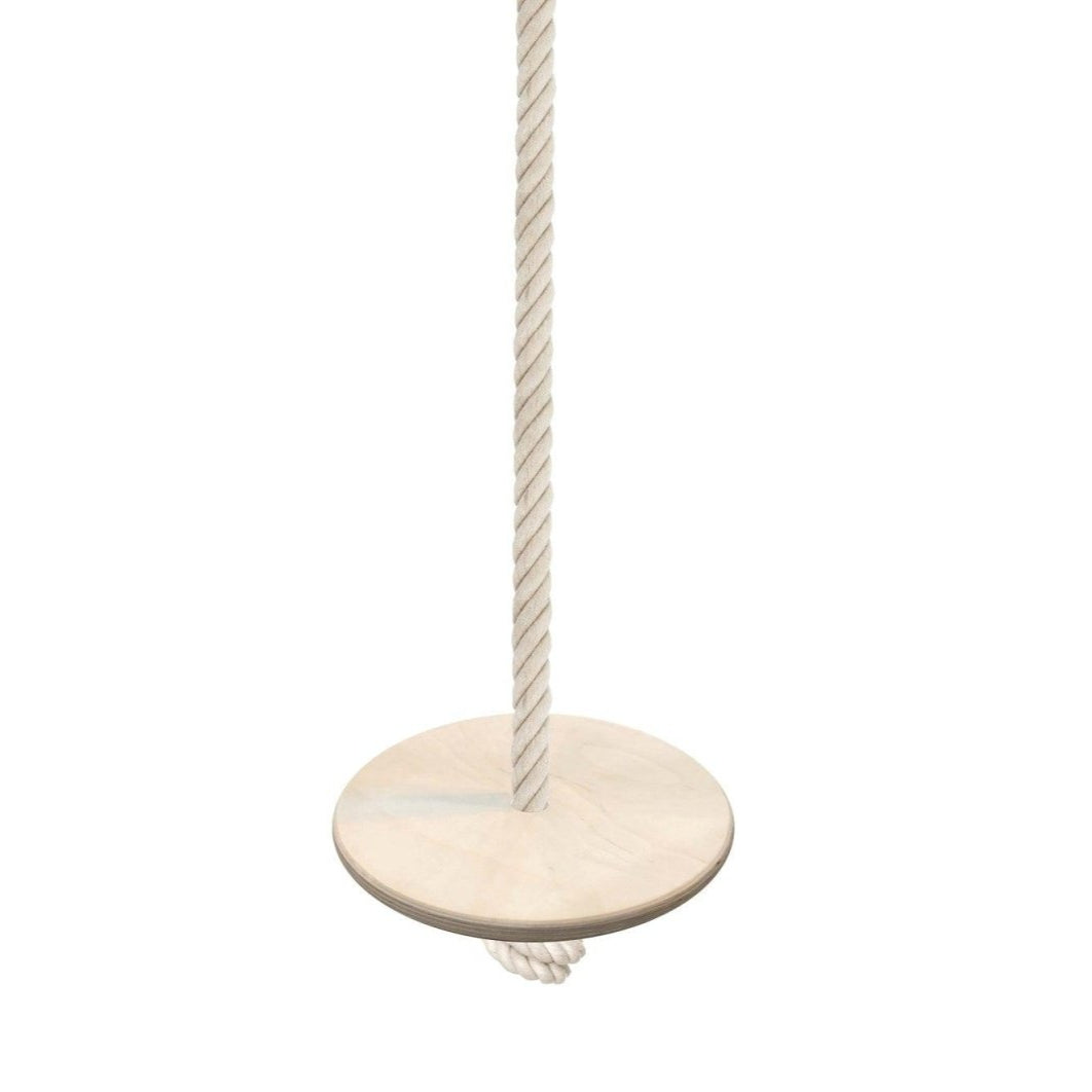 Liane - Tellerschaukel aus Baumwollseil und Birkenholz - Kletterling – einfach Kind sein