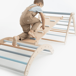 Kletterset MOON FLOW Blue 3 in 1 | Blau | 57 cm hoch | Rutsche wählbar - Kletterling – einfach Kind sein