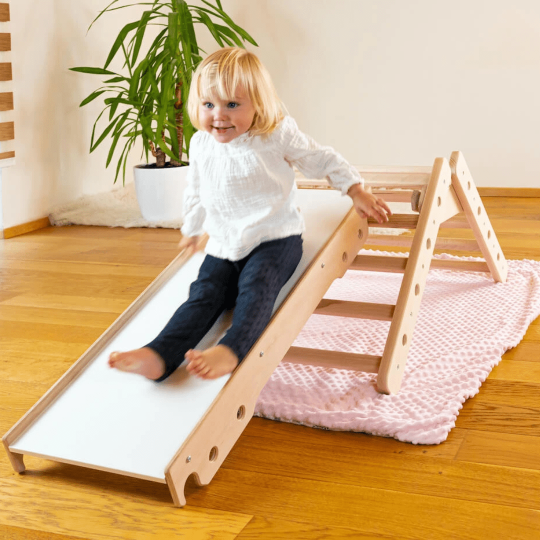 Kletterdreieck EMMA PAN + Rutsche| 3 Module| 46cm | 200 kg belastbar | 2–6 Jahre | 3 - in - 1 Kletterset - Kletterling – einfach Kind sein