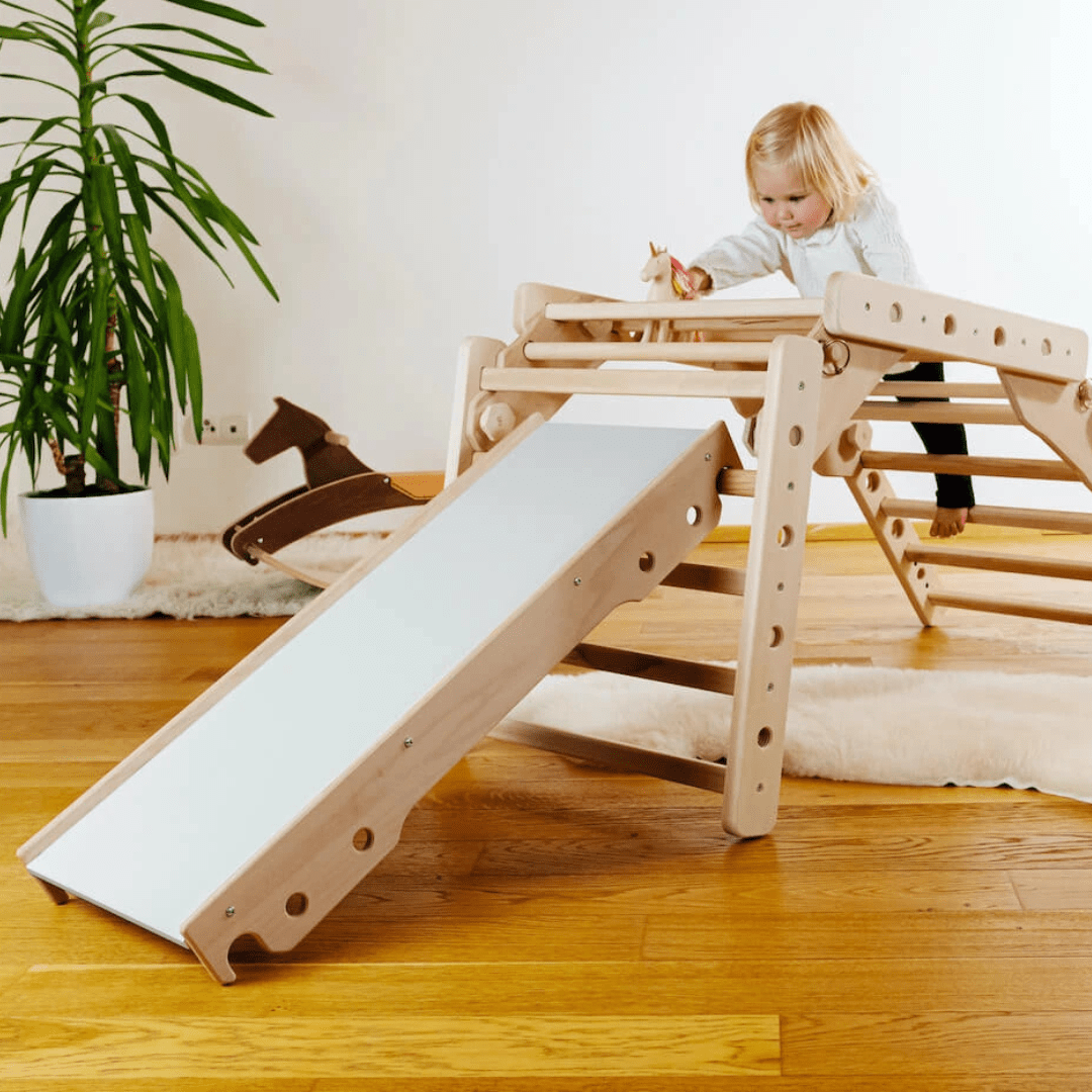 Kletterdreieck EMMA PAN + Rutsche| 3 Module| 46cm | 200 kg belastbar | 2–6 Jahre | 3 - in - 1 Kletterset - Kletterling – einfach Kind sein