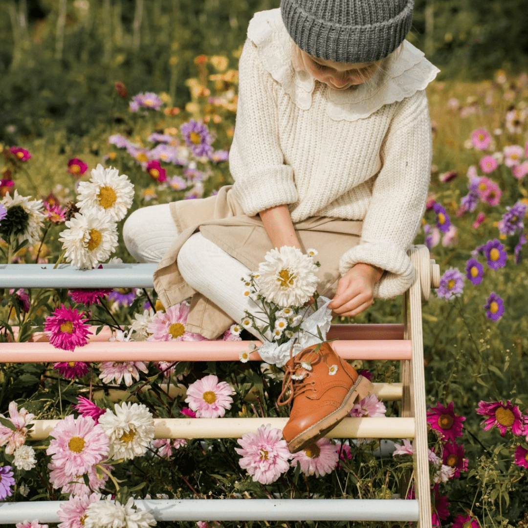 Kletterdreieck - Set MOON FLOW Rosé 3 in 1 | Rosa | 57 cm hoch | Rutsche wählbar - Kletterling – einfach Kind sein