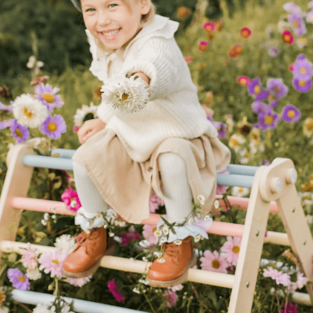 Kletterdreieck - Set MOON FLOW Rosé 3 in 1 | Rosa | 57 cm hoch | Rutsche wählbar - Kletterling – einfach Kind sein