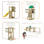 Spielturm GOO SPACE | Klettergerüst OUTDOOR | 3 Türme | 2 Brücken | Matschküche & mehr - Kletterling – einfach Kind sein