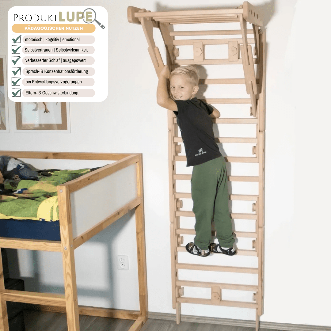 Sprossenwand EMMA FIFE |  180 kg belastbar | 2–99 Jahre | 5+ Aufbauvarianten - Kletterling – einfach Kind sein