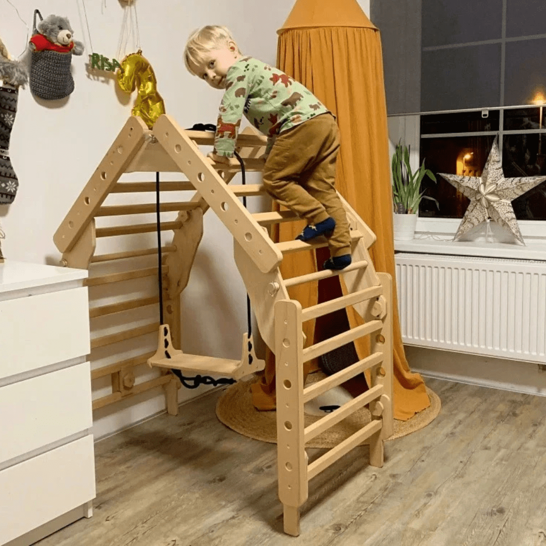 Sprossenwand EMMA HAUS | 180 kg belastbar |  4 Module | 3 Aufbauvarianten | erweiterbar | modulares System - Kletterling – einfach Kind sein