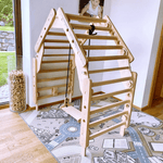 Sprossenwand EMMA HAUS | 180 kg belastbar |  4 Module | 3 Aufbauvarianten | erweiterbar | modulares System - Kletterling – einfach Kind sein