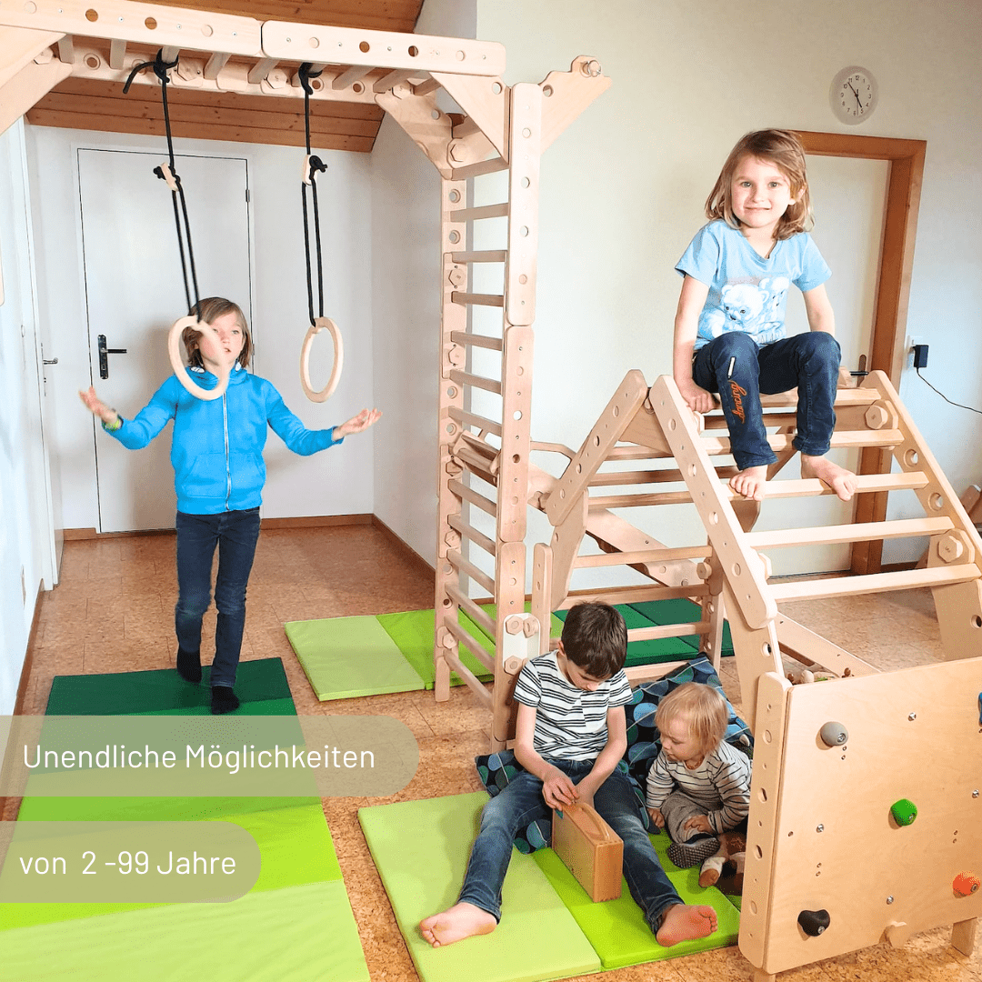 Sprossenwand EMMA FIFE |  180 kg belastbar | 2–99 Jahre | 5+ Aufbauvarianten - Kletterling – einfach Kind sein