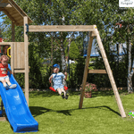 Spielturm GOO CAROL 2 | Klettergerüst OUTDOOR | in 3 Farben | bis zu 7 Kinder | Holzdach - Kletterling – einfach Kind sein