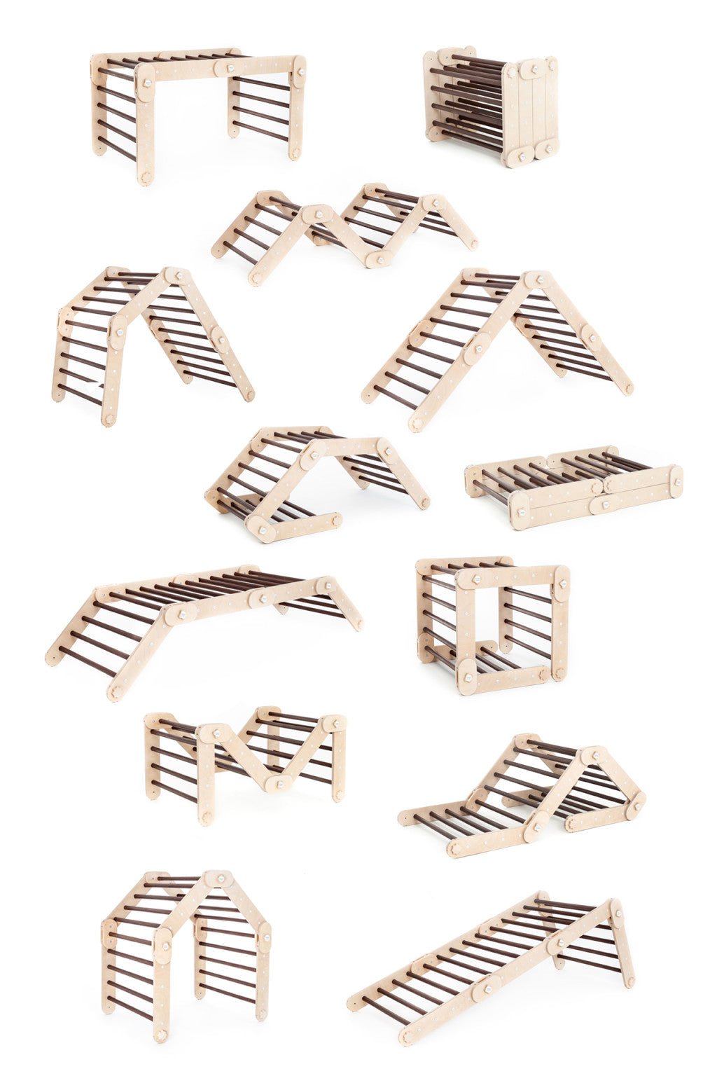 Verstellbares Kletterdreieck FULL MOON | DARKWOOD | 30 Formen | 98 x 67,5 cm | max. 50 kg - Kletterling – einfach Kind sein