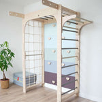 Sprossenwand WOLKENSTIEG BLAU | 50 kg | 204x127 cm | multifunktional + erweiterbar - Kletterling – einfach Kind sein