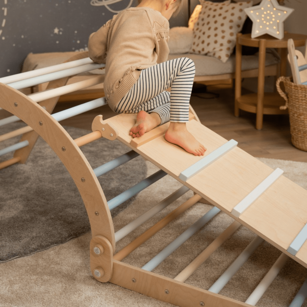 Kletterset MOON FLOW Blue 3 in 1 | Blau | 57 cm hoch | Rutsche wählbar - Kletterling – einfach Kind sein