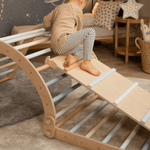 Kletterset MOON FLOW Blue 3 in 1 | Blau | 57 cm hoch | Rutsche wählbar - Kletterling – einfach Kind sein