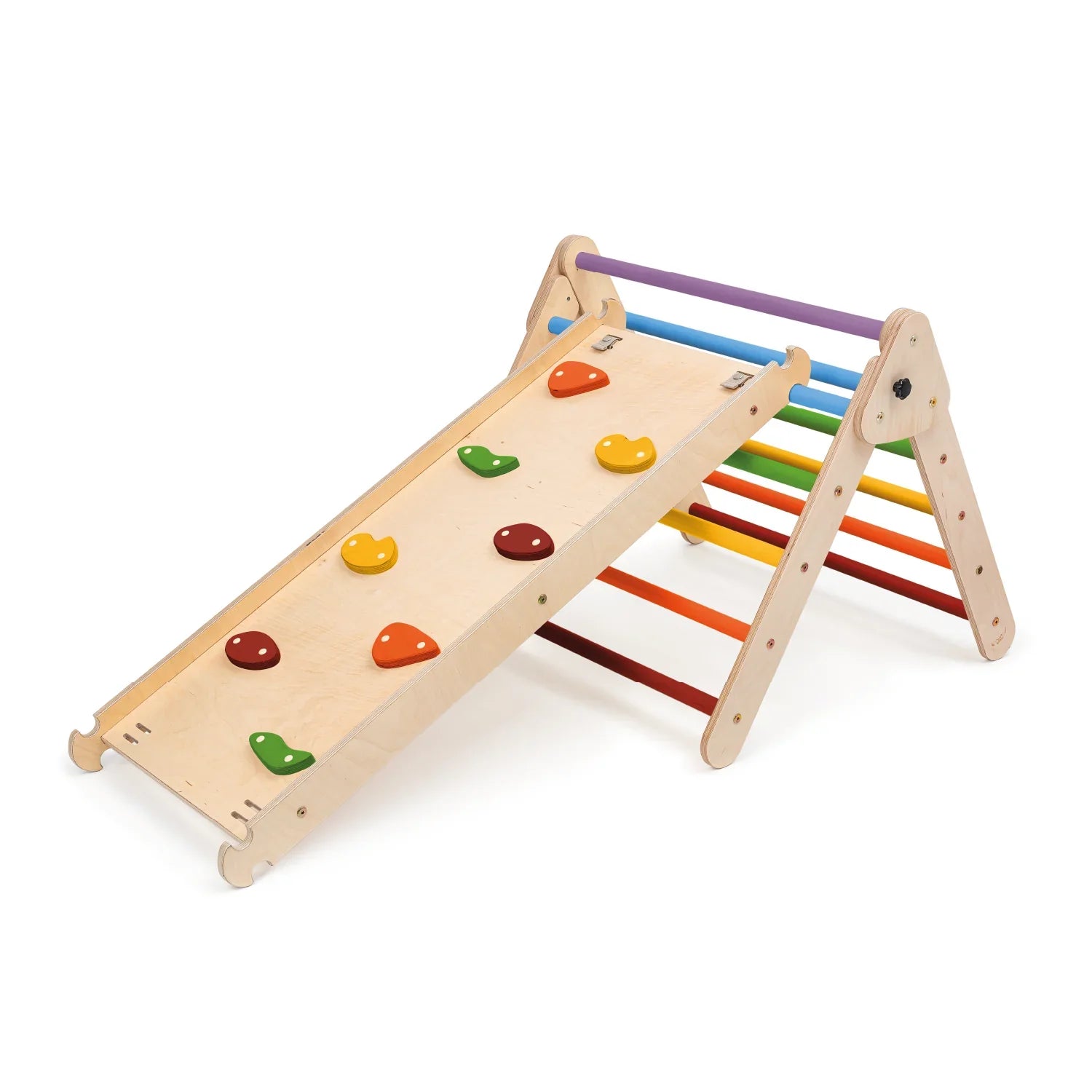 Kletterdreieck BEE CLASSY + Rutsche | 60 cm | doppelseitige Kletterrutsche | klappbar | in 3 Farben - Kletterling – einfach Kind sein