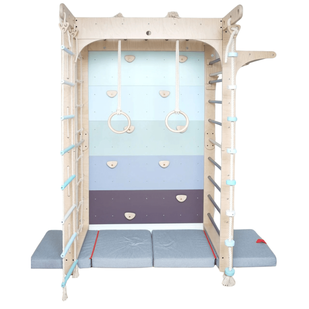 Sprossenwand WOLKENSTIEG BLAU | 50 kg | 204 x 127 cm | multifunktional - Kletterling – einfach Kind sein