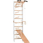 Sprossenwand 100 kg | 230x58 cm | Klimmzug mit Griffen | Seilleiter | Gymnastikringe - Kletterling – einfach Kind sein