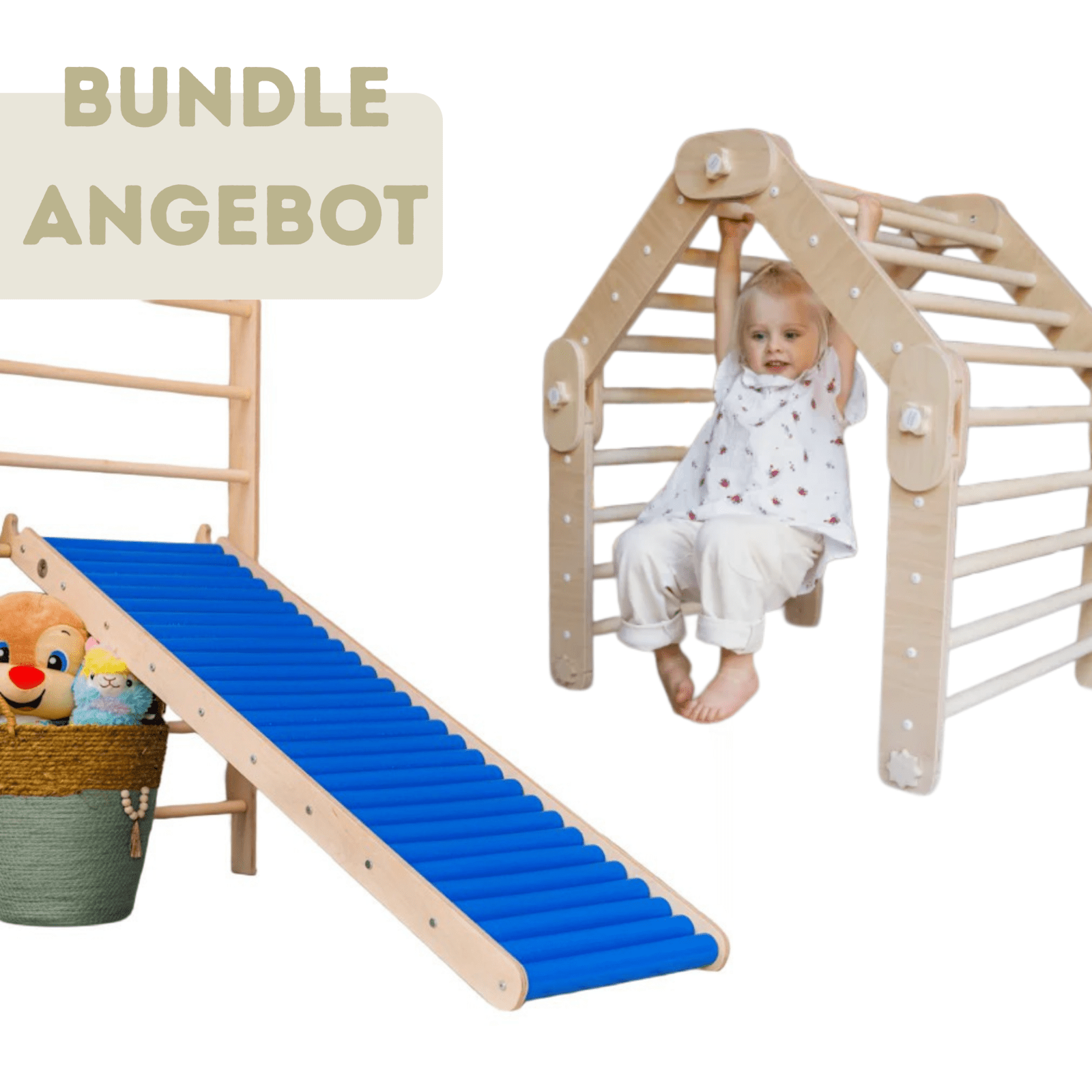 LEVEL - UP BUNDLE | Transformer Dreieck + Rollenrutsche | 3 Längen wählbar | Rutsche - 50% - Kletterling – einfach Kind sein