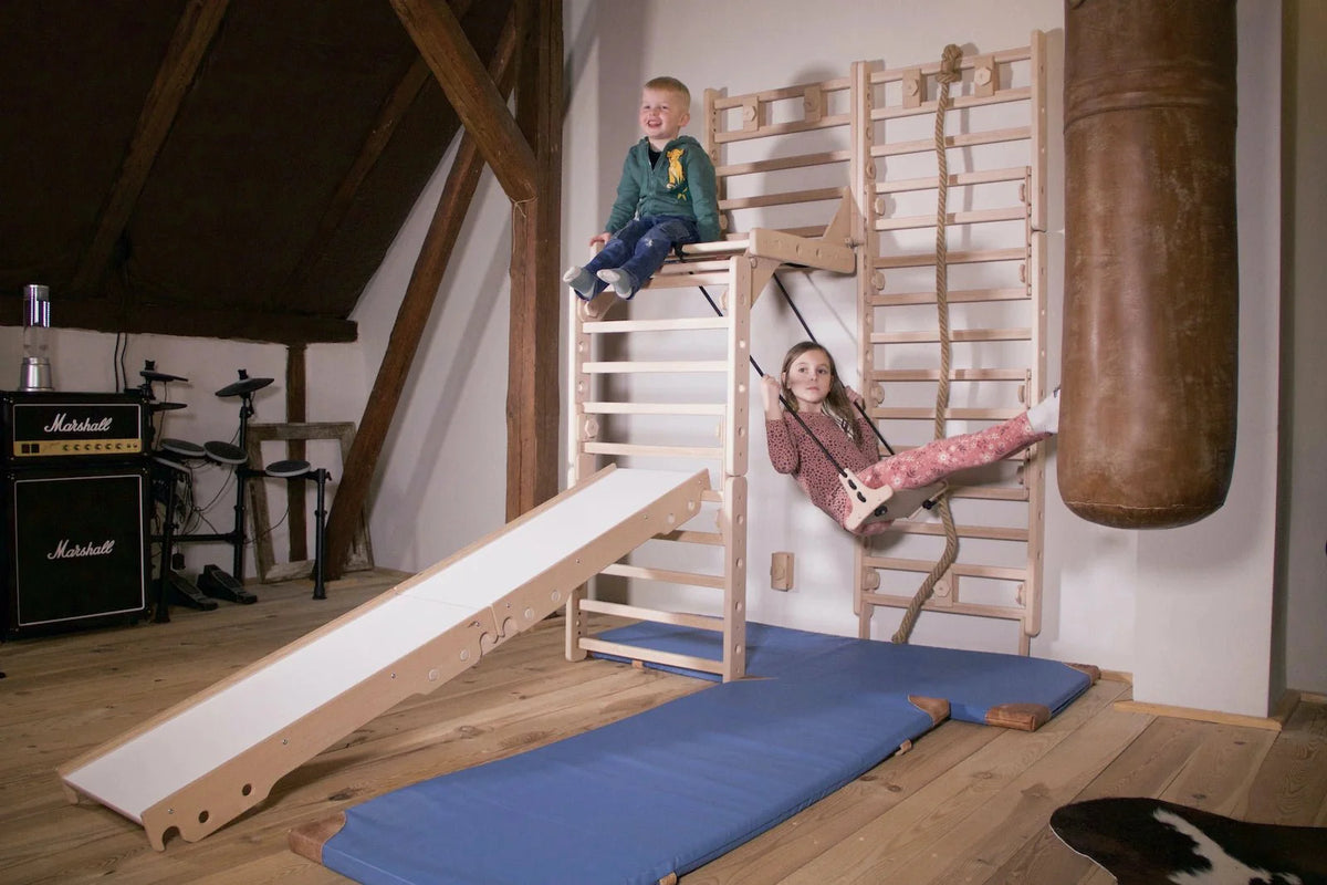 Sprossenwand | EMMA | 40 - in - 1 | EMMA | 200Kg belastbar I 3–99 Jahre | 40 Aufbauvarianten - Kletterling – einfach Kind sein