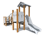 Klettergerüst SPIELPLATZ 304 | 4 verschiedene Designs | Sicheres und kompaktes Spielgerät für Kitas (Alter: 3 bis 6 Jahre) - Kletterling – einfach Kind sein