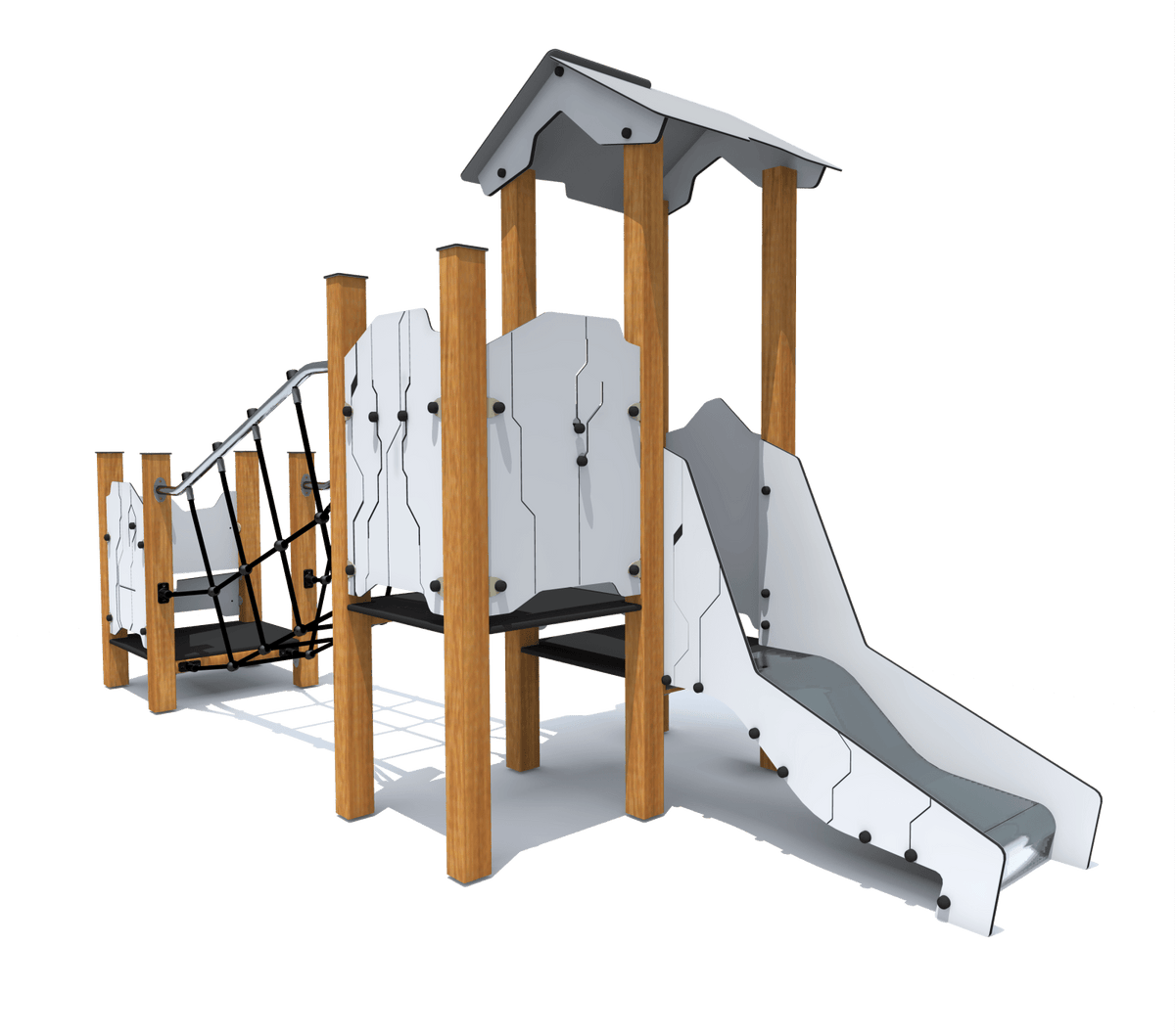 Klettergerüst SPIELPLATZ 304 | 4 verschiedene Designs | Sicheres und kompaktes Spielgerät für Kitas (Alter: 3 bis 6 Jahre) - Kletterling – einfach Kind sein