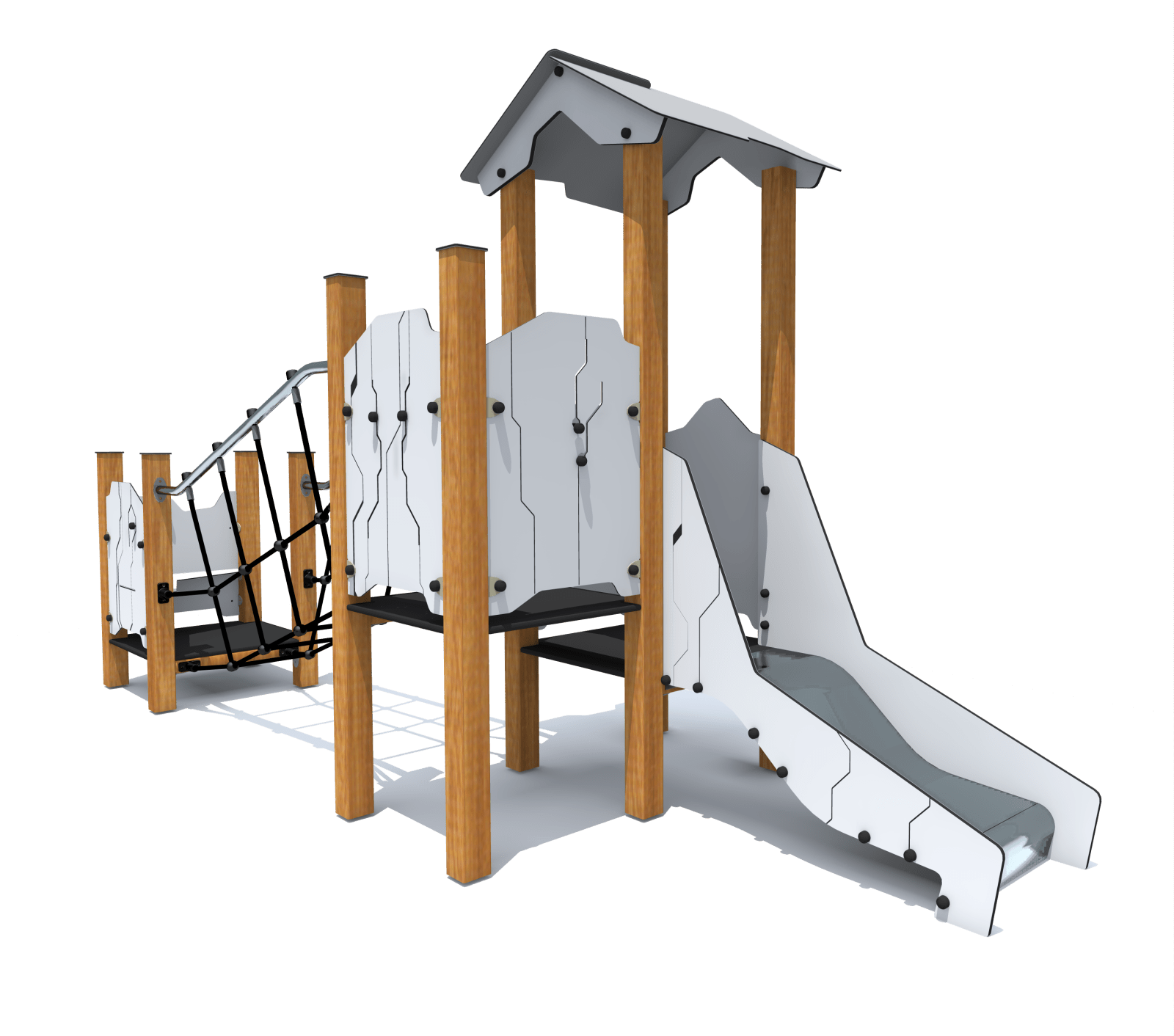 Klettergerüst SPIELPLATZ 304 | 4 verschiedene Designs | Sicheres und kompaktes Spielgerät für Kitas (Alter: 3 bis 6 Jahre) - Kletterling – einfach Kind sein