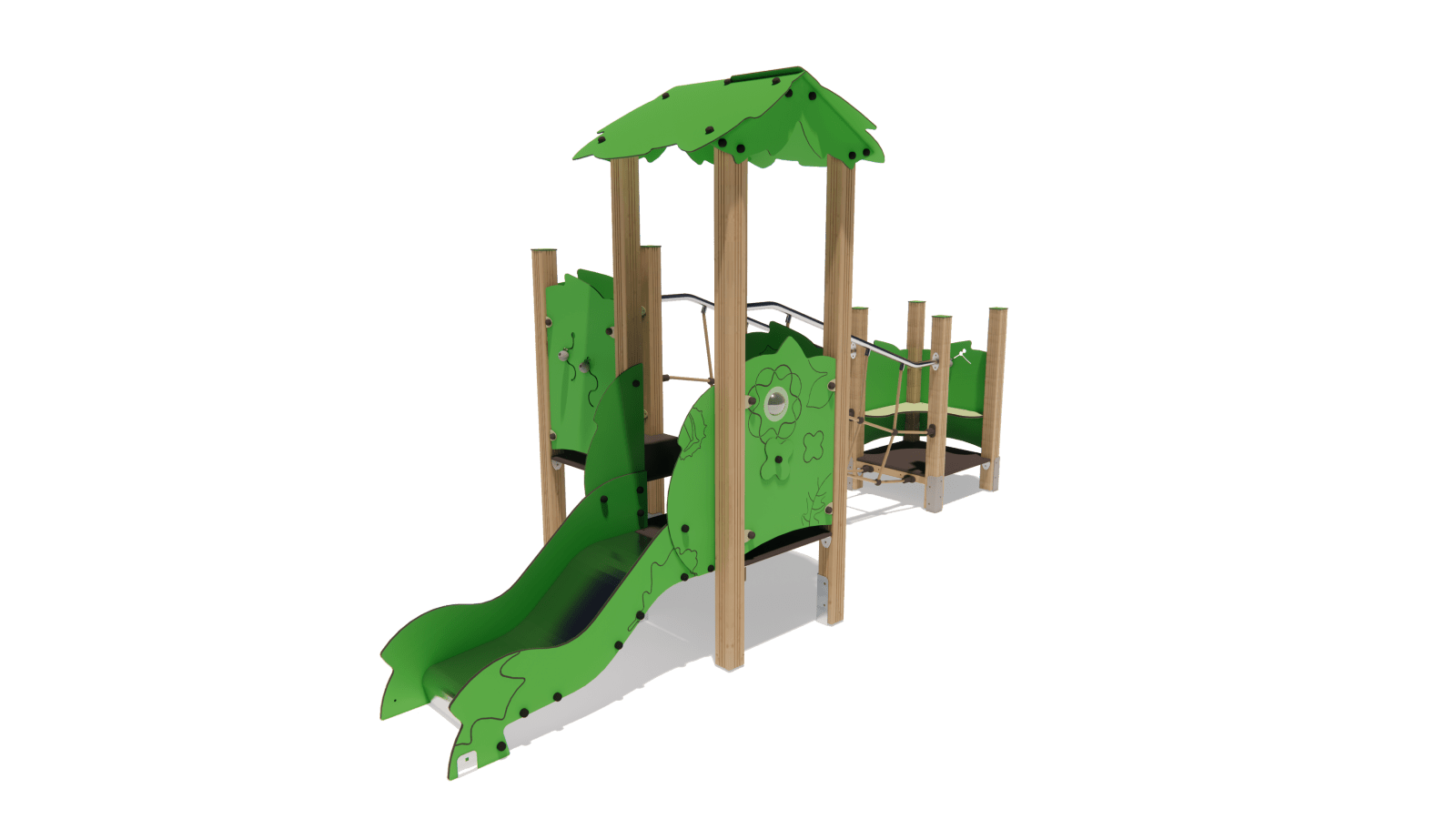 Klettergerüst SPIELPLATZ 304 | 4 verschiedene Designs | Sicheres und kompaktes Spielgerät für Kitas (Alter: 3 bis 6 Jahre) - Kletterling – einfach Kind sein