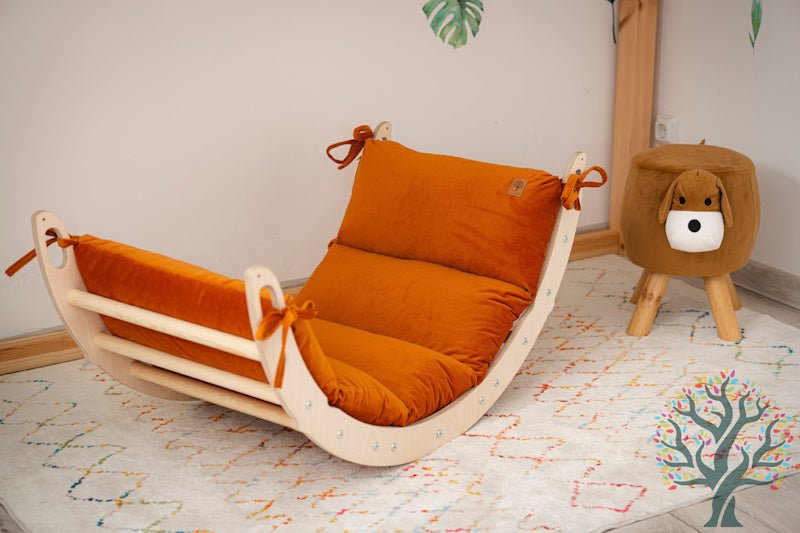 Kletter - Set 3in1 (Medium) - Wippe, klappbares Dreieck & Klettersteig - Für Kinder ab ca. 2 Jahren - Förderung der Motorik und Kreativität - Kletterling – einfach Kind sein