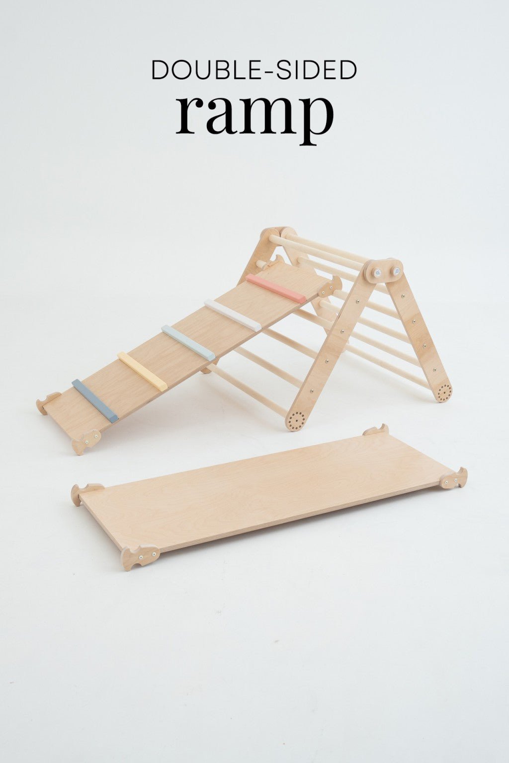 Kletterrutsche MOON - Hühnerleiter | bunt pastell | 2 Seiten | 111 x 43 cm - Kletterling – einfach Kind sein