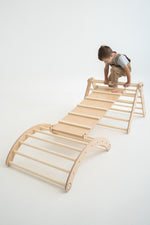 Kletterrutsche MOON - Hühnerleiter | Natur | 2 Seiten | 111 x 43 cm - Kletterling – einfach Kind sein