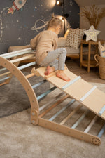 Kletterrutsche MOON - Hühnerleiter | blau pastell | 2 Seiten | 111 x 43 cm - Kletterling – einfach Kind sein