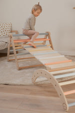 Kletterrutsche MOON - Hühnerleiter | bunt pastell | 2 Seiten | 111 x 43 cm - Kletterling – einfach Kind sein