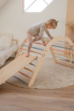 Kletterrutsche MOON - Hühnerleiter | bunt pastell | 2 Seiten | 111 x 43 cm - Kletterling – einfach Kind sein