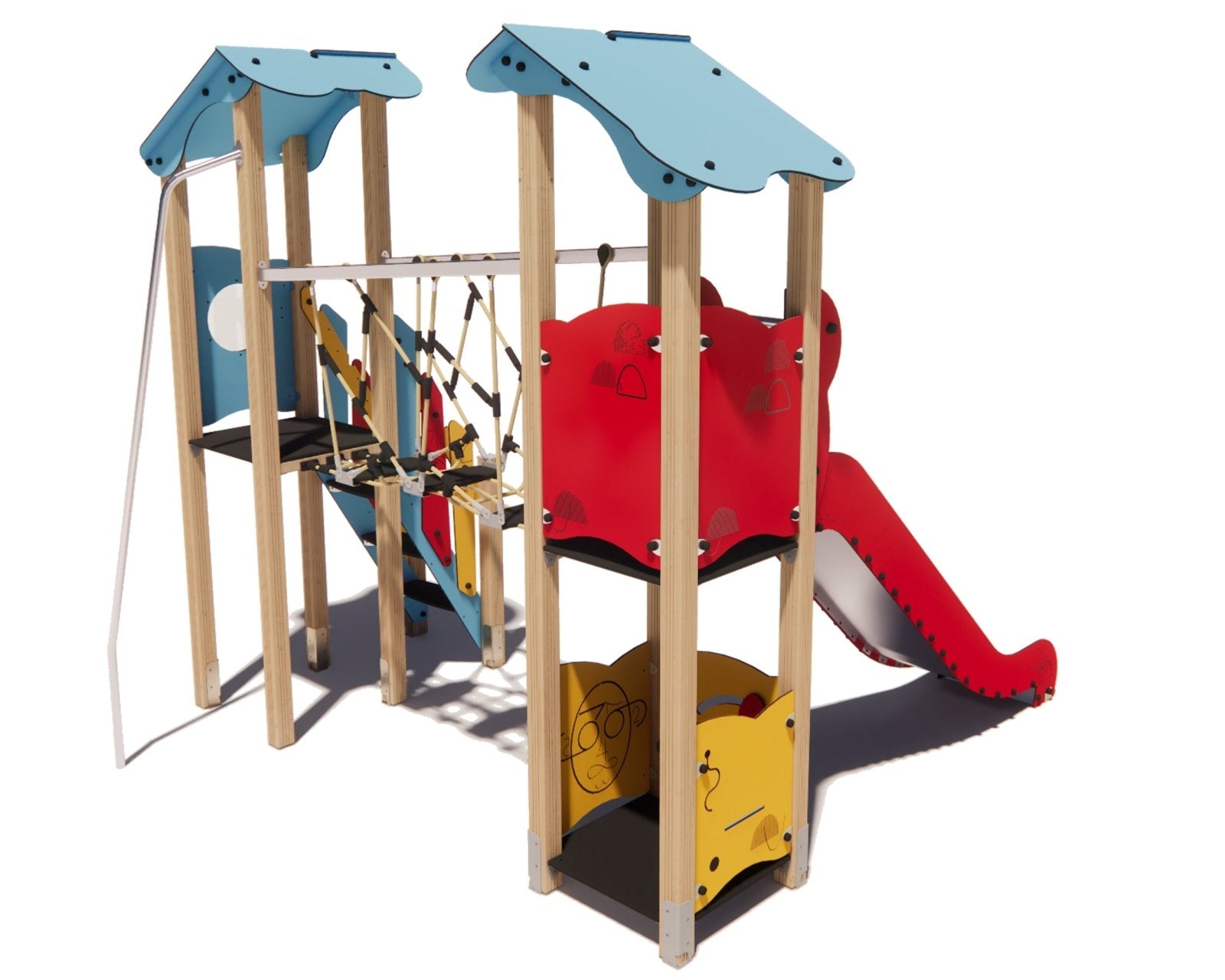 Klettergerüst SPIELPLATZ 226 | Robustes und sicheres Spielgerät für Kitas | Alter 3 bis 6 Jahre - Kletterling – einfach Kind sein