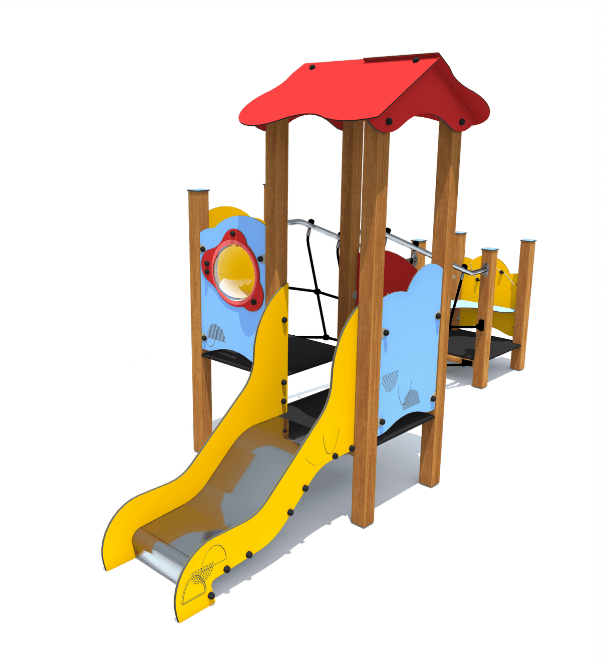 Klettergerüst SPIELPLATZ 304 | 4 verschiedene Designs | Sicheres und kompaktes Spielgerät für Kitas (Alter: 3 bis 6 Jahre) - Kletterling – einfach Kind sein