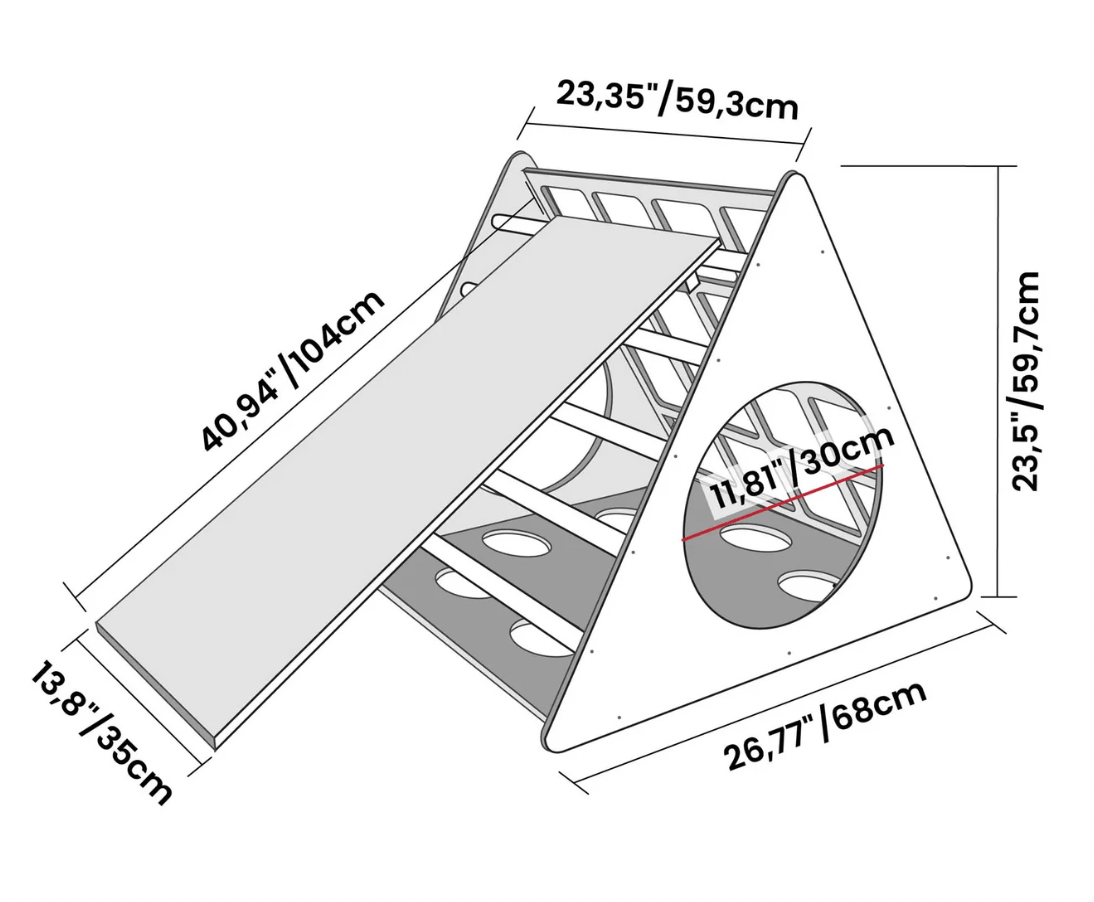Kletterdreieck mit Sensorik - Paneelen | 4 unterschiedliche Seiten | ab 1 Jahr - Kletterling – einfach Kind sein