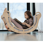 Spielset "Dynamik" natur - Montessori - Bogen mit Rutsche und Kissen - Kletterling – einfach Kind sein