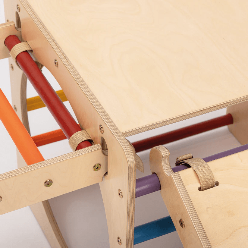 Spielset "Freunde" natur - Kletterwürfel mit einer Kletter - und Rutschrampe - Kletterling – einfach Kind sein