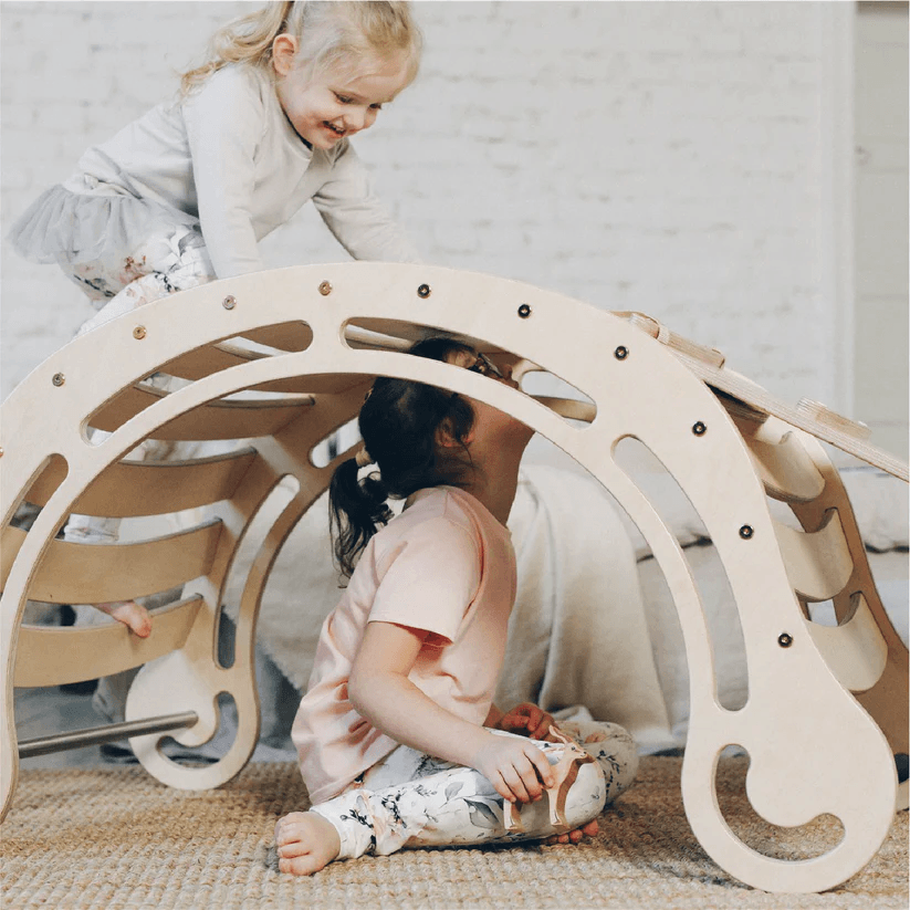 Spielset "Energetic" natur - XXL Bogen mit Rutsche und Kissen - Kletterling – einfach Kind sein