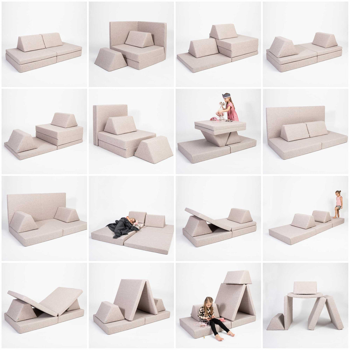 Universelles Kindersofa von monboxy in Beige - Kletterling – einfach Kind sein