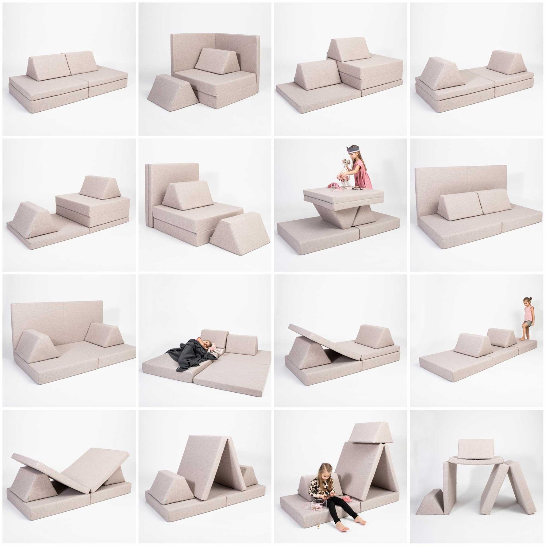 Universelles Kindersofa von monboxy in Beige - Kletterling – einfach Kind sein