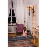 Sprossenwand BENCH PLAYGYM | Turnringe, Kletterseil, Tellerschaukel | 220 cm x 64 cm - Kletterling – einfach Kind sein