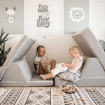 Universelles Kindersofa von monboxy in Grau - Kletterling – einfach Kind sein