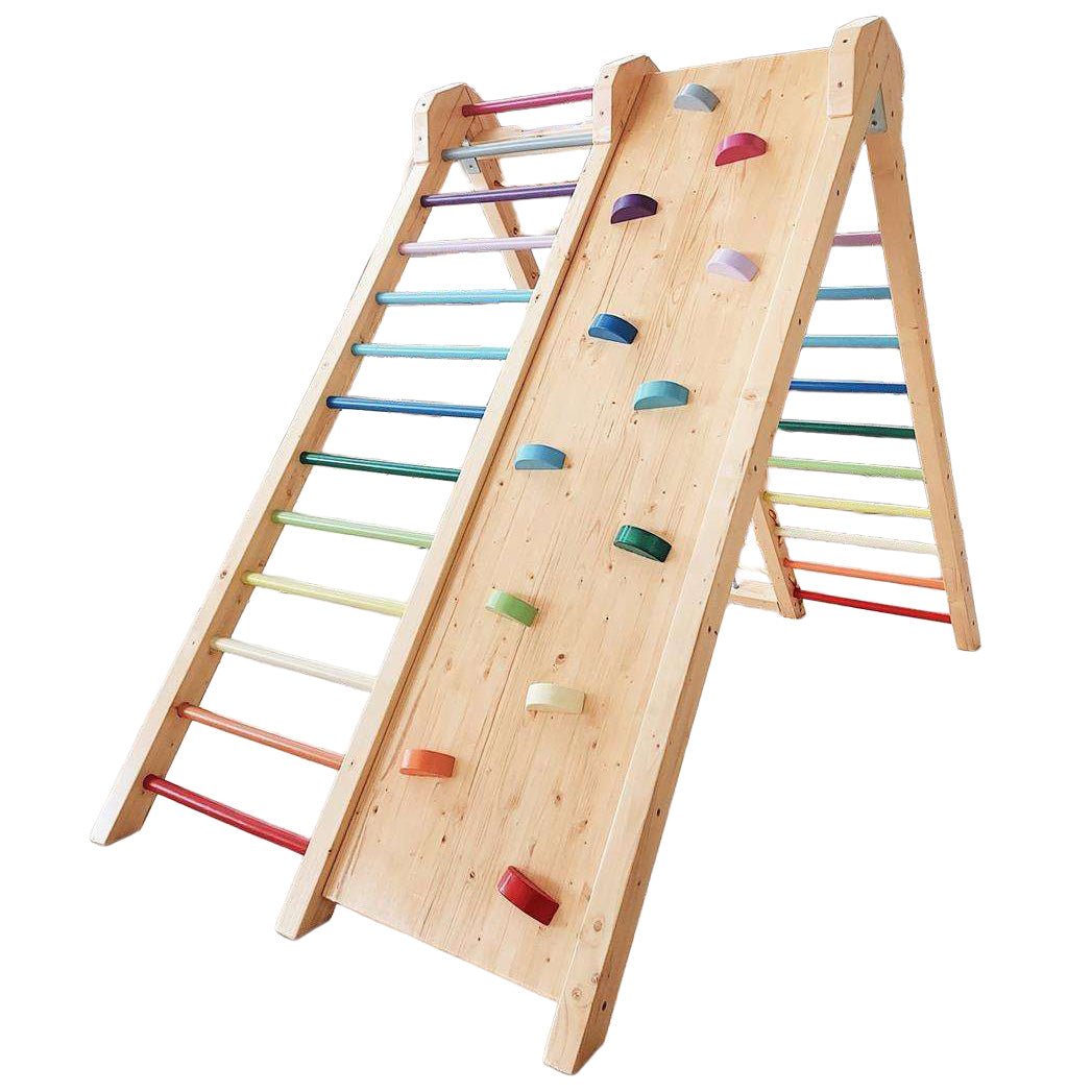 140cm hohes Klettergerüst mit 4 Kletterrouten für Drinnen und Draußen - Kletterling – einfach Kind sein