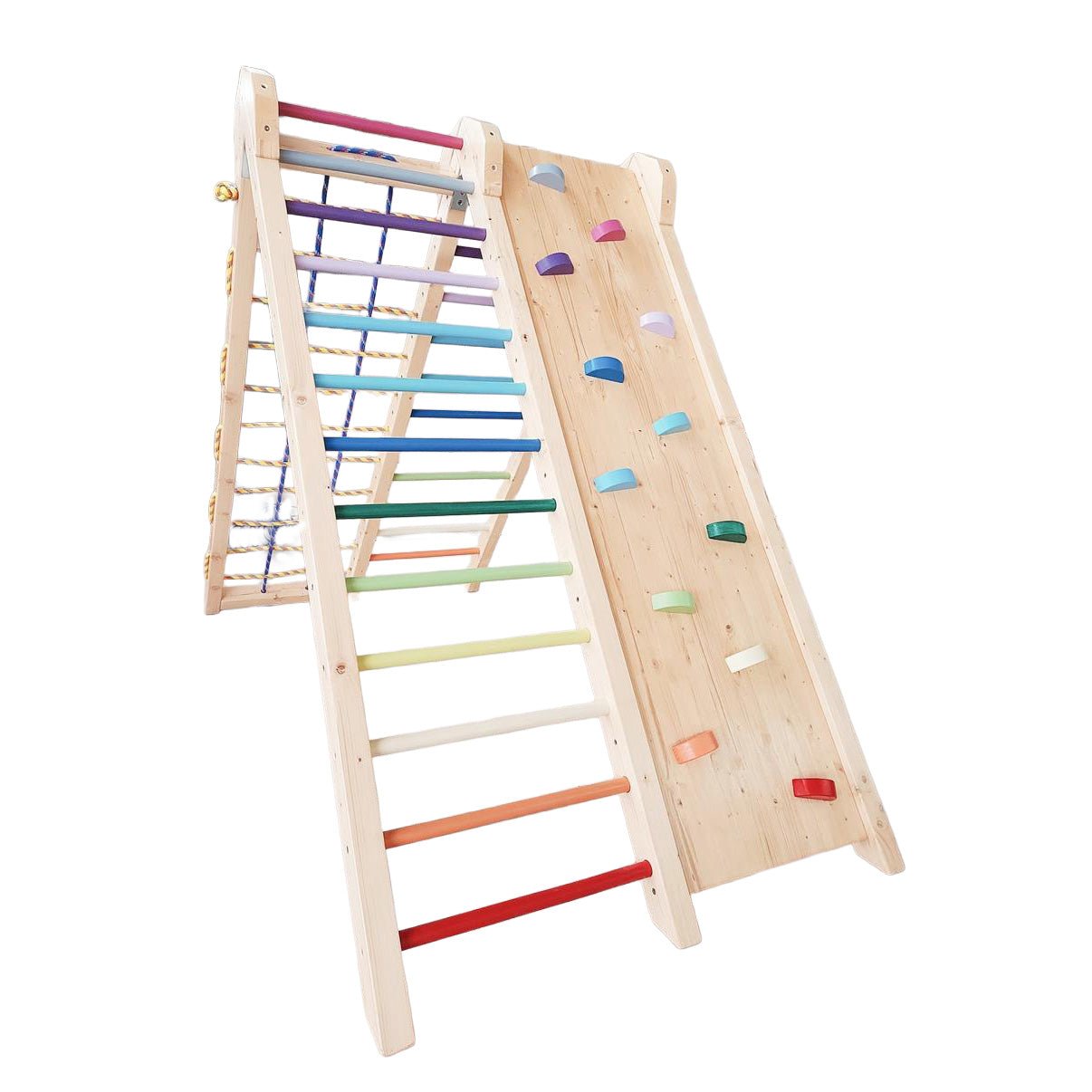 140cm hohes Klettergerüst mit 4 Kletterrouten für Drinnen und Draußen - Kletterling – einfach Kind sein