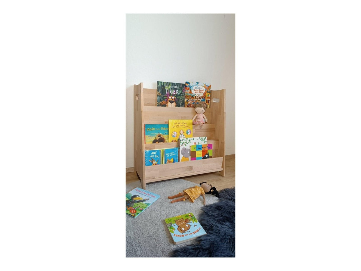 Montessori Bücherregal fürs Kinderzimmer 72 cm x 50 cm x 36 cm - Kletterling – einfach Kind sein