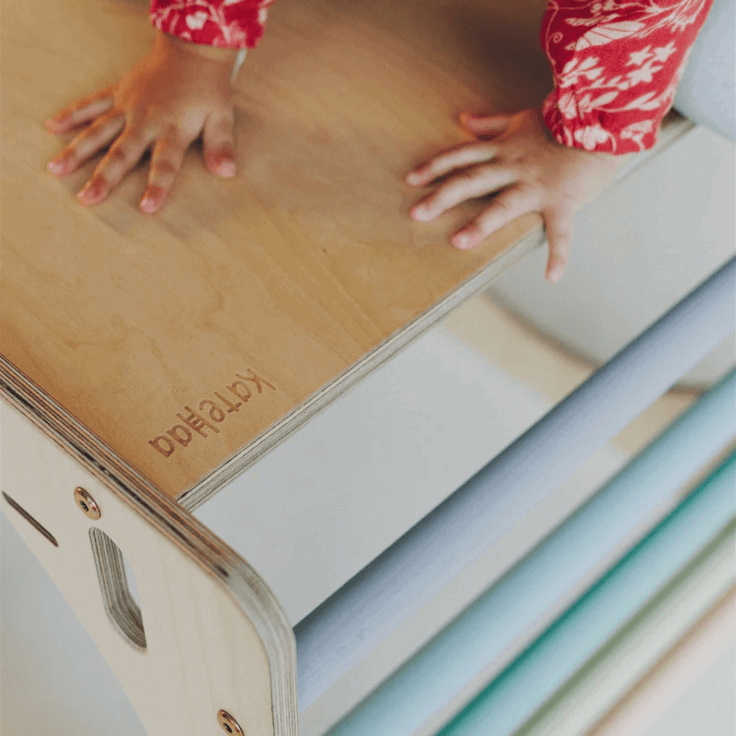 Spielset "Neugierde" pastell - Kletterwürfel mit Kletterrutsche - Kletterling – einfach Kind sein